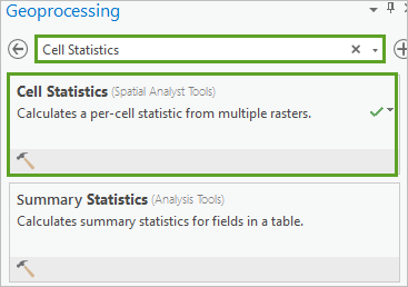 Cell Statistics search