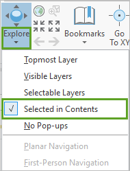 Selected in Contents menu option
