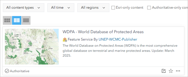 WDPA – World Database of Protected Areas layer