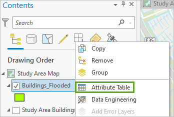 Attribute Table option