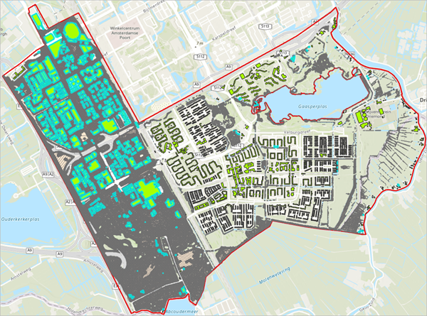 Buildings in the flood prone areas