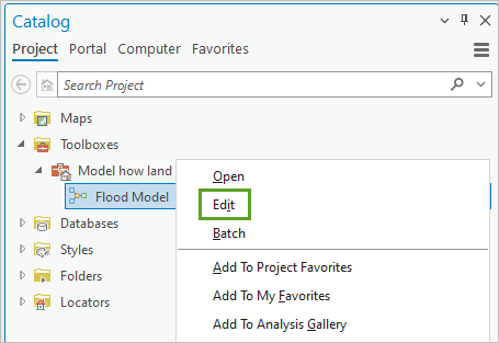 Edit the model to understand the workflow it contains.