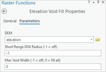 Elevation Void Fill Properties