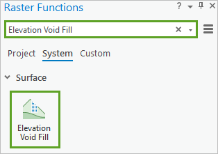 Elevation Void Fill raster function