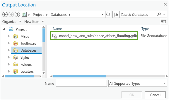 Your project's geodatabase