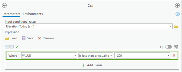 Input conditional raster