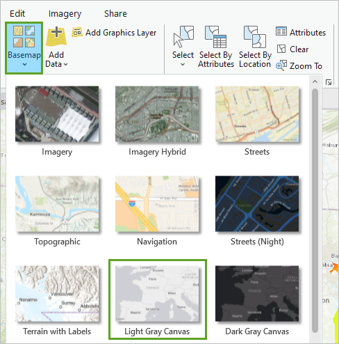Light Gray Canvas basemap