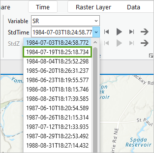 StdTime drop-down menu