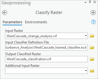 Classify raster parameters