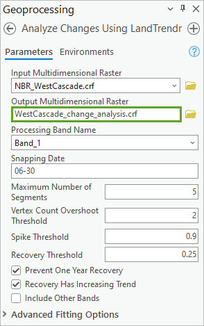 Analyze Change Using LandTrendr parameters