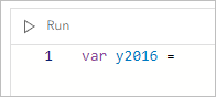 Arcade code to define the variable y2016 in the Expression window