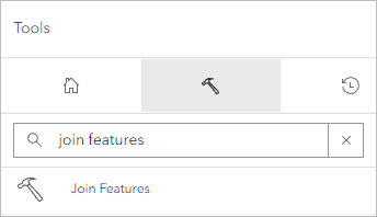 Join Features tool in list of results on the Tools tab in the Analysis pane