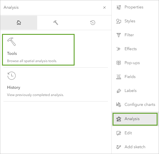 Tools in the Analysis pane