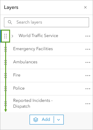 Reorder layers in the Layers pane