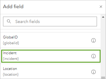 Incident field name