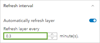 Refresh layer setting in the Refresh interval section