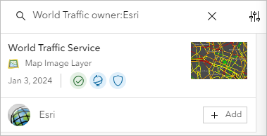 World Traffic Service search result