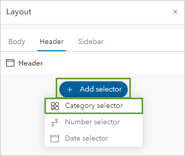 Add category selector button