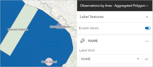 Map updated with name labels