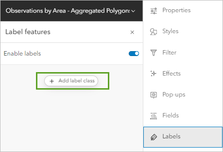 Add label class button