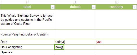 Default value for the hour-of-sighting question