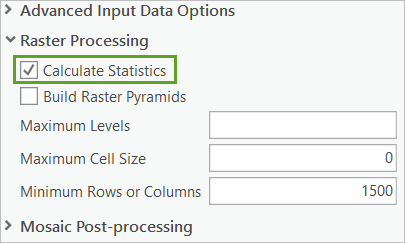 Calculate Statistics for the mosaic