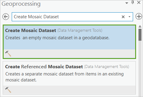 Open the Create Mosaic Dataset tool