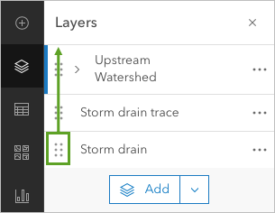 Drag Storm drain layer to the top of the Layers list