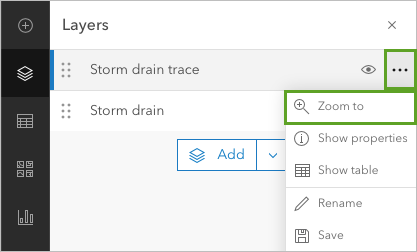 Zoom to Storm drain trace - TraceFeatures