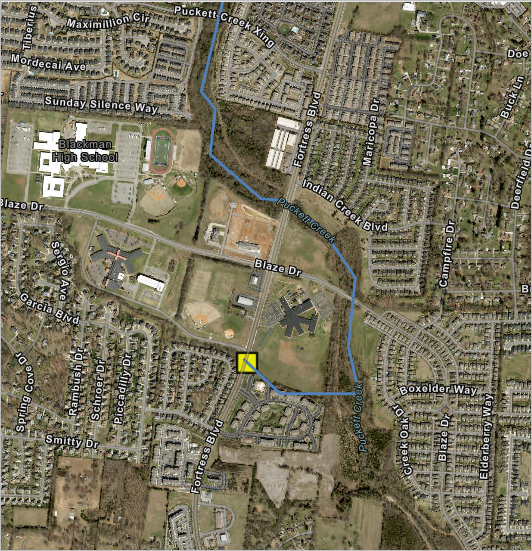 Storm drain trace on the map