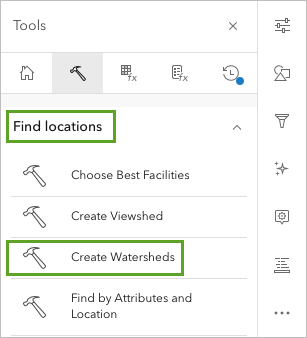 Find locations and Create Watersheds