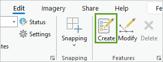 Create in the Features group on the Edit tab