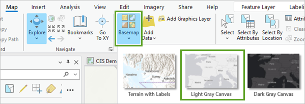 Light Gray Canvas in the Basemap menu