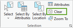 Clear in the Selection group on the Map tab