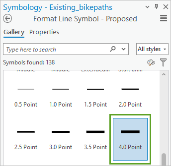 The 4.0 Point style on the Gallery tab in the Symbology pane