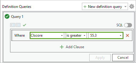 CISscore query defined for Query 1.