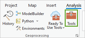 Tools in the Geoprocessing group on the Analysis tab