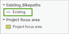 Existing symbol in the Create Features pane