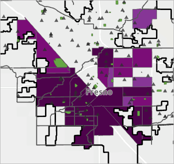 Park and school locations added to the map