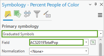 Symbology pane for the Percent People of Color layer