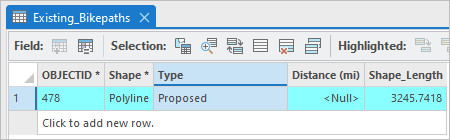 Type updated to Proposed for the selected line in the attribute table