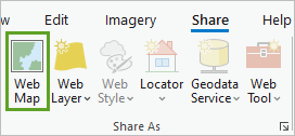 Web Map in the Share As group on the Share tab.