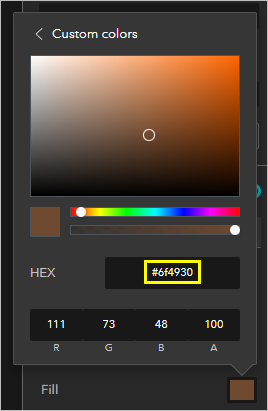 HEX value set to #6f4930