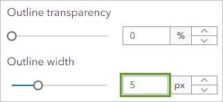 Outline width option set to 5