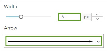 Width and Arrow parameters