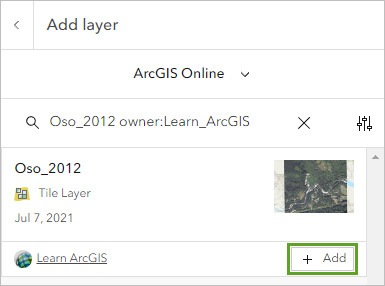 Add button for the Oso_2012 layer