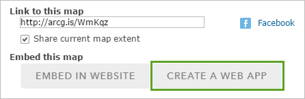 CREATE A WEB APP button