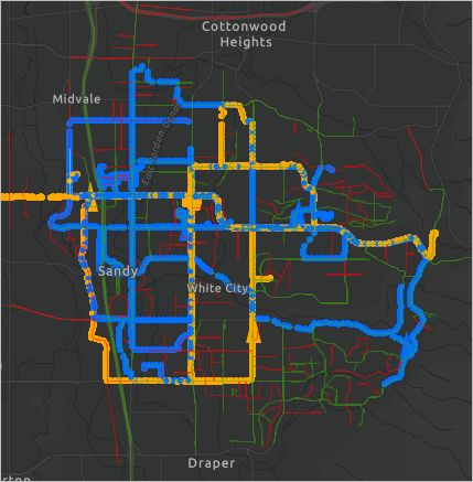 Streets on Dark Gray Canvas basemap