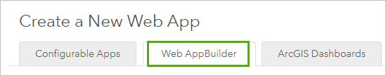 Web AppBuilder tab