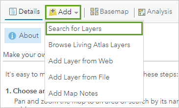 Search for Layers option